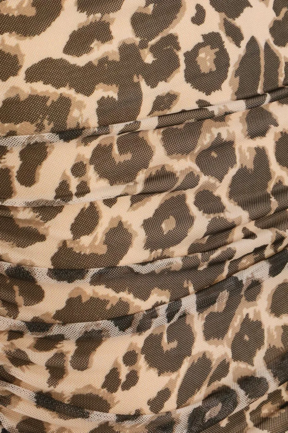 Quiz Stone Leopard Print Mesh Bardot Mini Dress Outlet