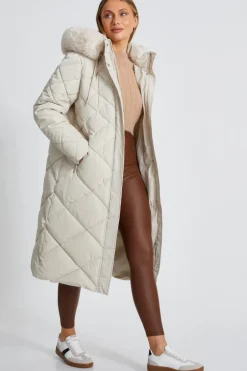 Quiz Stone Quilted Long Parka