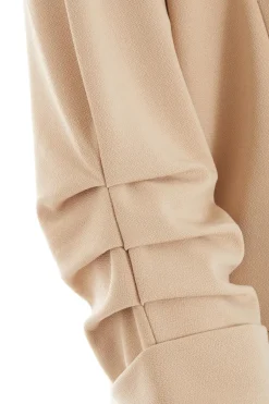 Quiz Ruched Sleeve Blazer Stone