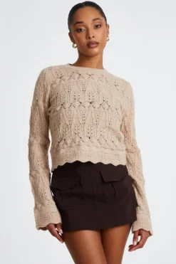 Quiz Stone Scalloped Knit Jumper Online