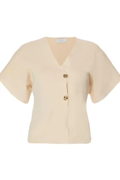 Quiz Short Sleeve Knit Cardigan Stone New