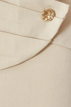 Quiz Square Neck Mini Dress Stone Clearance