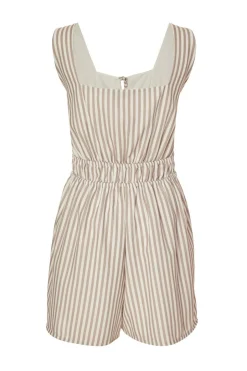 Quiz Stone Striped Playsuit Discount