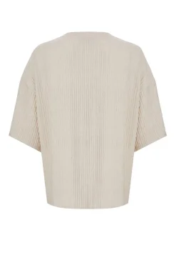 Quiz Textured T-Shirt Stone Sale