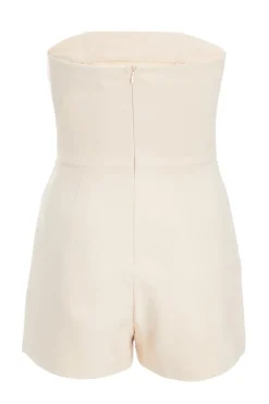 Quiz Triple Belted Bandeau Playsuit Stone Outlet