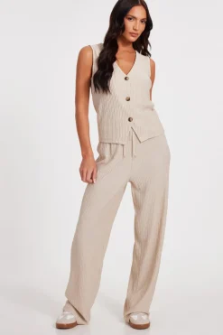 Quiz Stone V Neck Textured Waistcoat Sale
