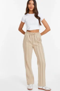 Quiz Wide Leg Joggers Stone Online