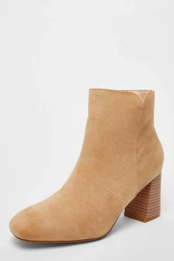 Quiz Tan Faux Suede High Heel Ankle Boot Sale