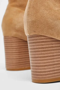 Quiz Tan Faux Suede High Heel Ankle Boot Sale