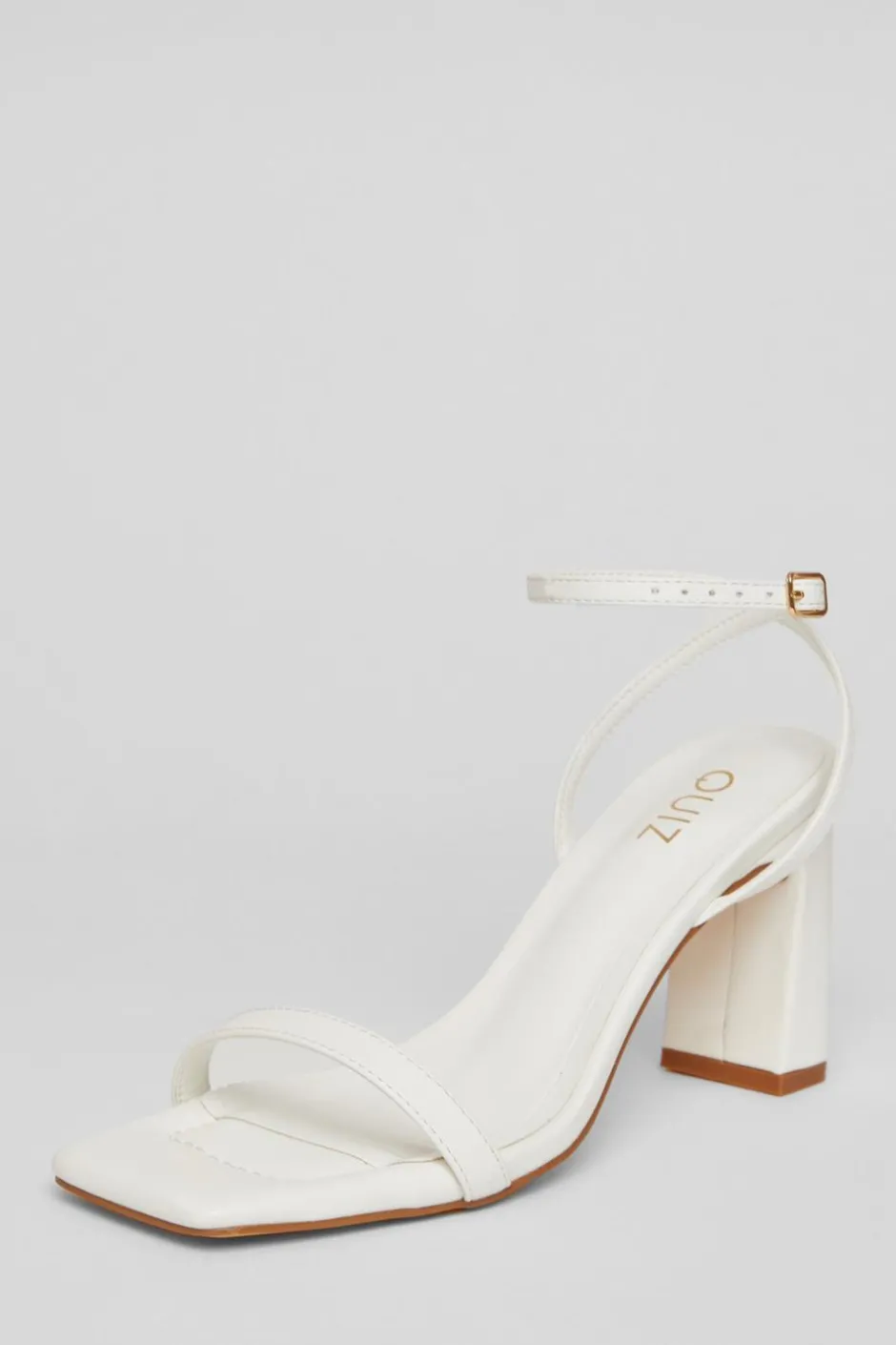 Quiz Barely There Block Heels White Clearance