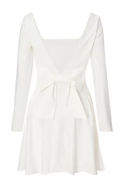 Quiz White Bow Back Skater Dress New