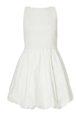 Quiz White Bubble Hem Mini Dress