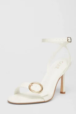 Quiz Buckle Front Heels White Best