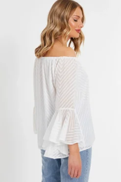 Quiz Chiffon Bardot Top White