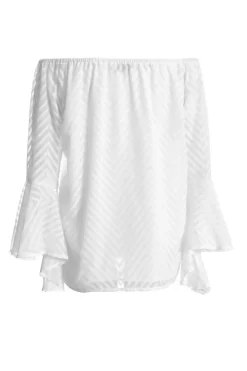 Quiz Chiffon Bardot Top White
