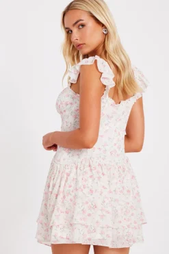 Quiz White Chiffon Ditsy Floral Dress Best