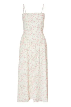 Quiz White Chiffon Floral Midi Dress Clearance