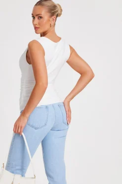 Quiz Cowl Neck Top White