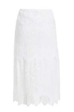 Quiz White Crochet Lace Skirt Hot