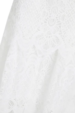 Quiz White Crochet Lace Skirt Hot