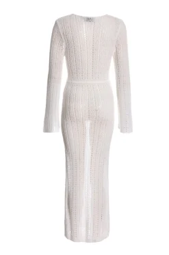 Quiz Crochet Maxi Dress White Sale
