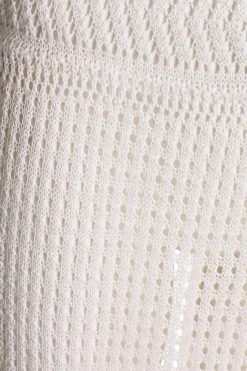 Quiz Crochet Midi Skirt White Hot