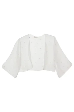 Quiz Crop Sleeve Cover Up White Clearance