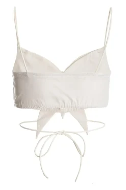 Quiz White Diamante Butterfly Tie Back Top Best