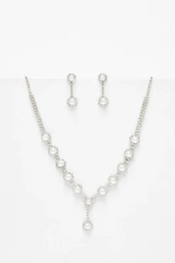 Quiz White Diamante Pearl Jewellery Set Hot