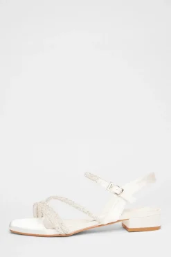 Quiz White Embellished Strappy Sandals Clearance