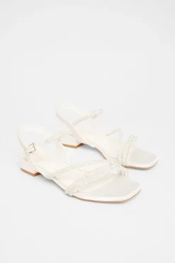 Quiz White Embellished Strappy Sandals Clearance