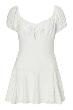 Quiz White Embroidered Milkmaid Playsuit Outlet