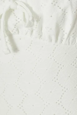 Quiz White Embroidered Milkmaid Playsuit Outlet