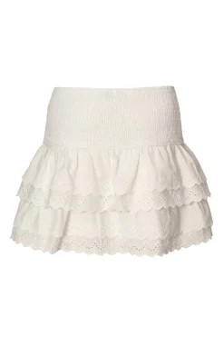 Quiz White Embroidered Mini Skirt Sale