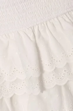 Quiz White Embroidered Mini Skirt Sale