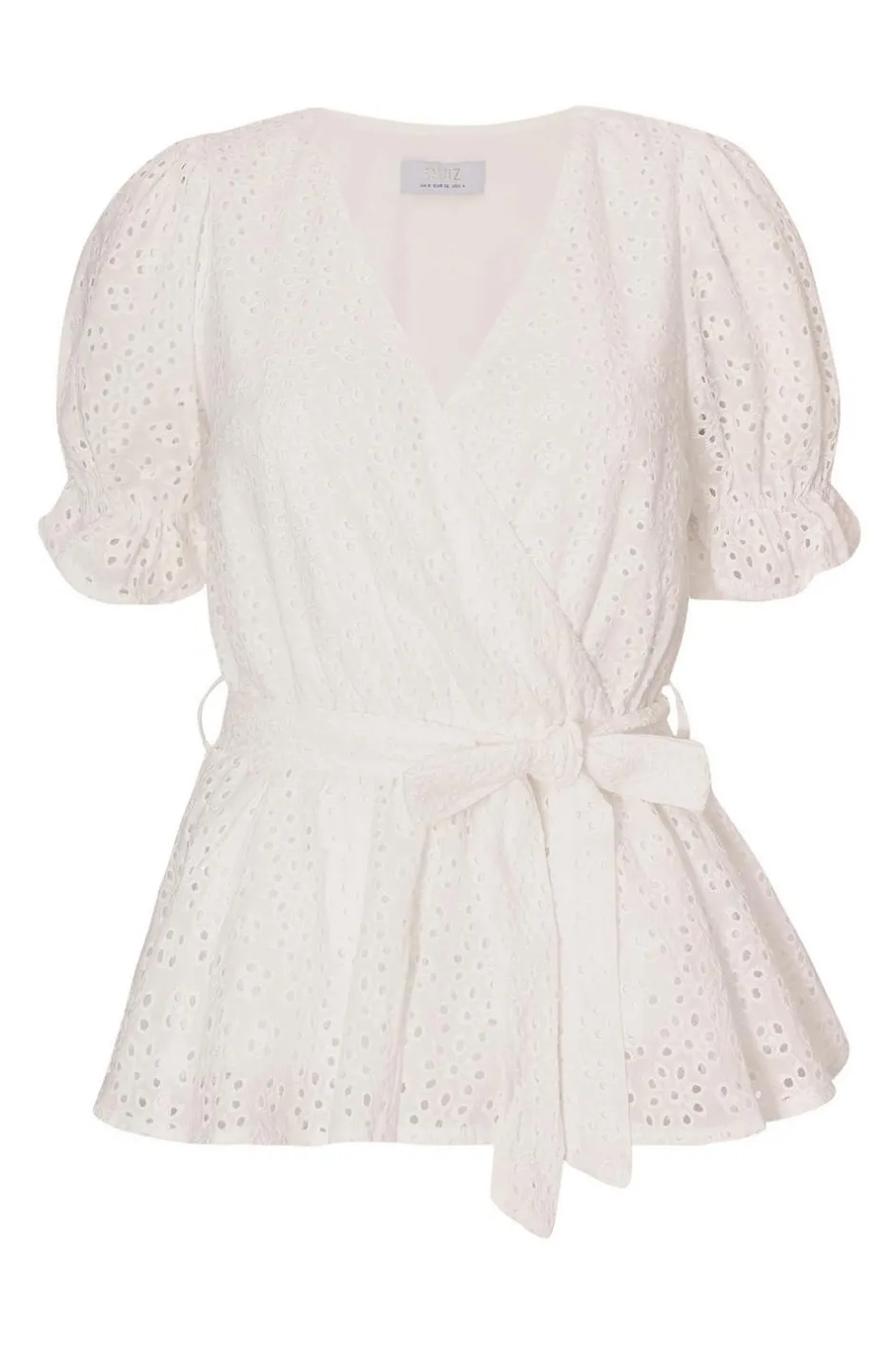 Quiz White Embroidered Peplum Top Sale