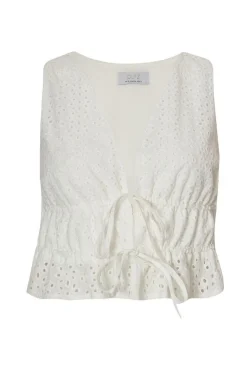 Quiz White Embroidered Tie Front Top New
