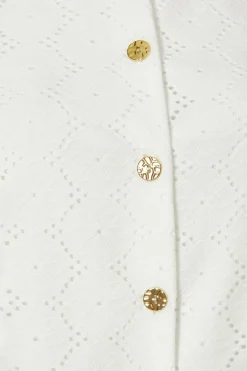 Quiz White Embroidered Waistcoat Sale