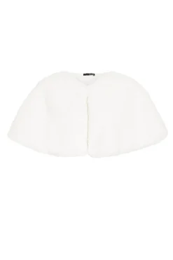 Quiz Faux Fur Wrap White Online