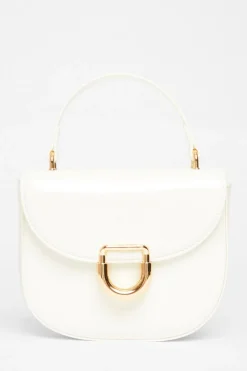 Quiz Faux Leather Top Handle Bag White Best