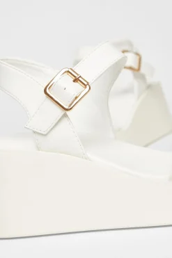 Quiz White Faux Leather Wedges Discount