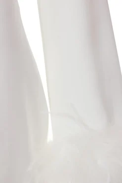 Quiz Feather Trim Mini Dress White Outlet