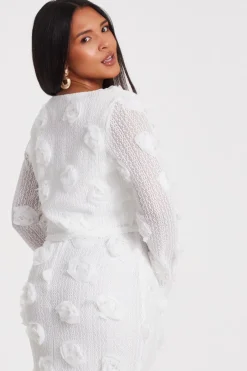 Quiz White Floral Cropped Cardigan Best