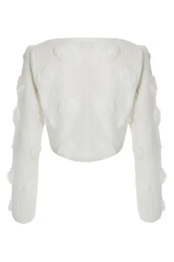 Quiz White Floral Cropped Cardigan Best