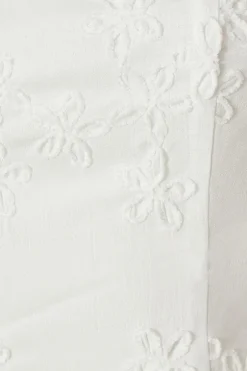 Quiz White Floral Embroidered Crop Top Discount