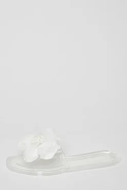 Quiz Floral Jelly Sandals White Sale