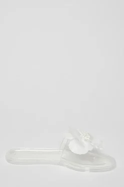Quiz Floral Jelly Sandals White Sale