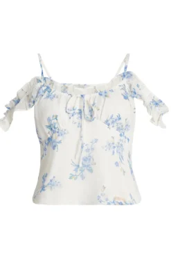 Quiz White Floral Tie Front Top New