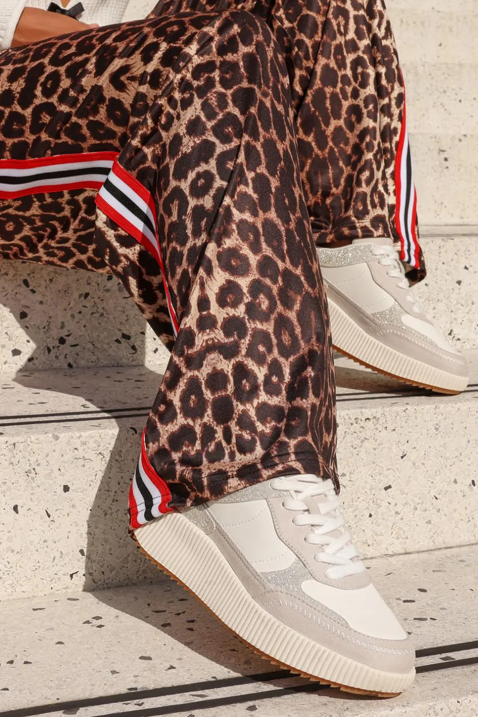 Quiz White Glitter Chunky Trainer Best