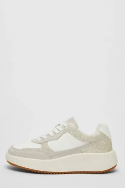 Quiz White Glitter Chunky Trainer Best